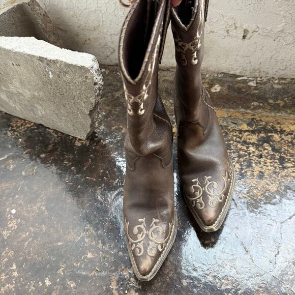 Durango Crush Western Boots Embroidered Cowboy Boots Chocolate Scroll Womens 7 - Picture 5 of 8